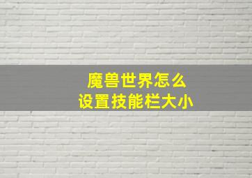 魔兽世界怎么设置技能栏大小