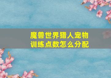 魔兽世界猎人宠物训练点数怎么分配