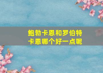 鲍勃卡恩和罗伯特卡恩哪个好一点呢