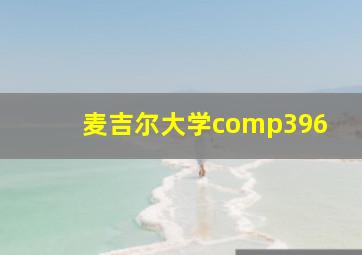 麦吉尔大学comp396