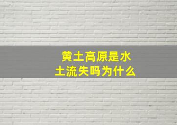 黄土高原是水土流失吗为什么