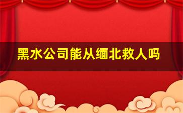 黑水公司能从缅北救人吗