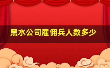 黑水公司雇佣兵人数多少