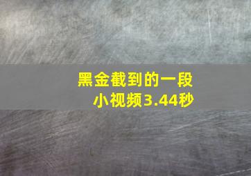 黑金截到的一段小视频3.44秒