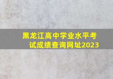 黑龙江高中学业水平考试成绩查询网址2023