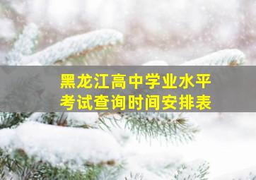 黑龙江高中学业水平考试查询时间安排表